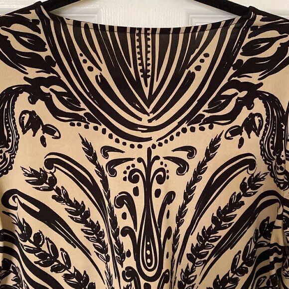 Chico’s Travelers Coll Tunic Top, Black & Tan, 3/4 Sleeves, Size 1 - Picture 7 of 7